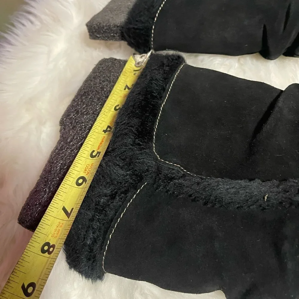 Bare traps Emalyn leather suede Black mid calf boots.Faux fur lining  SZ11M 9M